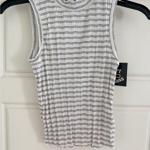 Art class Chic White and Black Striped Tank Top